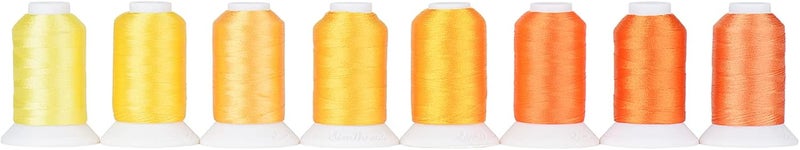 simthread Yellow Embroidery Thread – 8 Shades Compatible with Brother Colors, 550 Yards Each, 40WT Polyester, for Brother, Babylock, Janome, Singer & Other Machines - Image 2